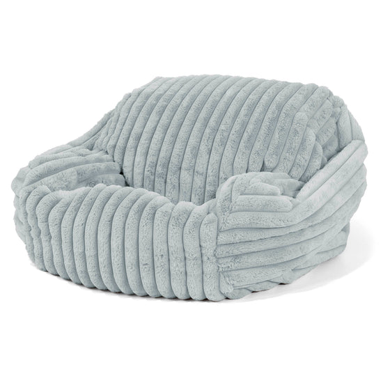 Poltrona Pouf Sacco Sabine - Velluto Felpato Ultra Morbido Azzurro Uovo di Anatra1