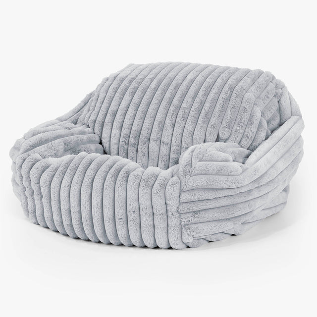 Poltrona Pouf Sacco Sabine - Velluto Felpato Ultra Morbido Azzurro Uovo di Anatra1