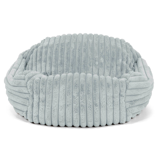 Poltrona Pouf Sacco Sabine - Velluto Felpato Ultra Morbido Azzurro Uovo di Anatra2