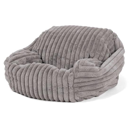 Poltrona Pouf Sacco Sabine - Velluto Felpato Ultra Morbido Grigio1