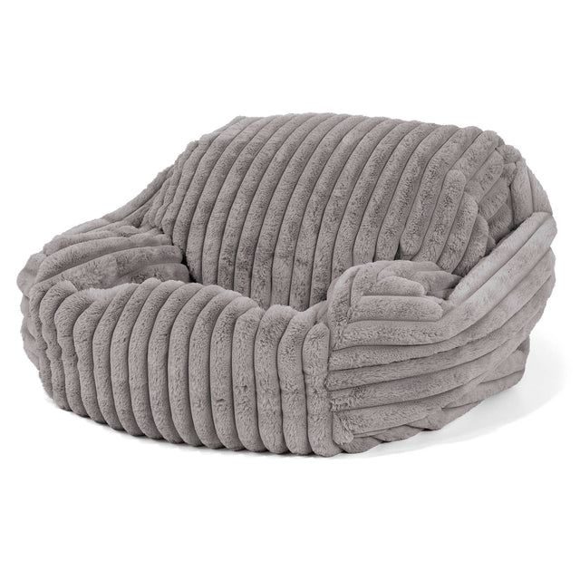 Poltrona Pouf Sacco Sabine - Velluto Felpato Ultra Morbido Grigio1