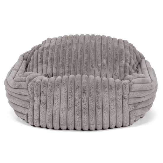 Poltrona Pouf Sacco Sabine - Velluto Felpato Ultra Morbido Grigio2