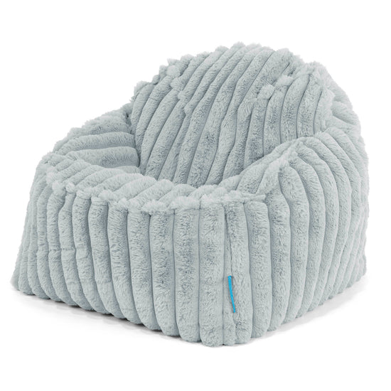Poltrona Pouf Sacco Sloucher per Bambini 2 a 6 anni - Velluto Felpato Ultra Morbido Azzurro Uovo di Anatra1