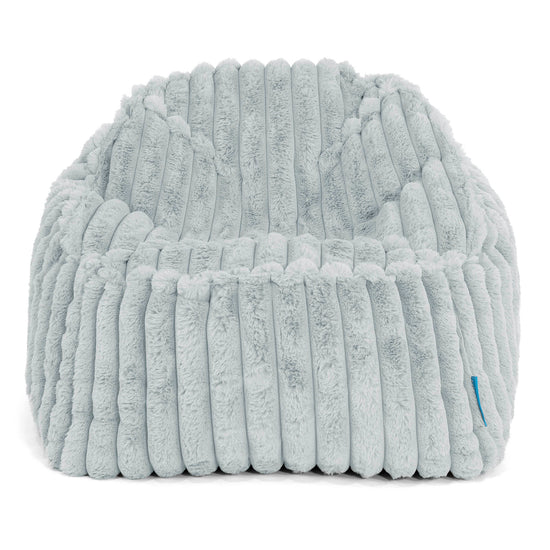 Poltrona Pouf Sacco Sloucher per Bambini 2 a 6 anni - Velluto Felpato Ultra Morbido Azzurro Uovo di Anatra2