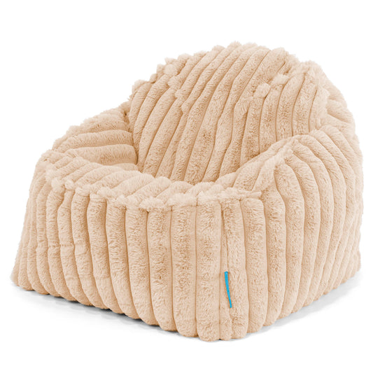 Poltrona Pouf Sacco Sloucher per Bambini 2 a 6 anni - Velluto Felpato Ultra Morbido Pesca1