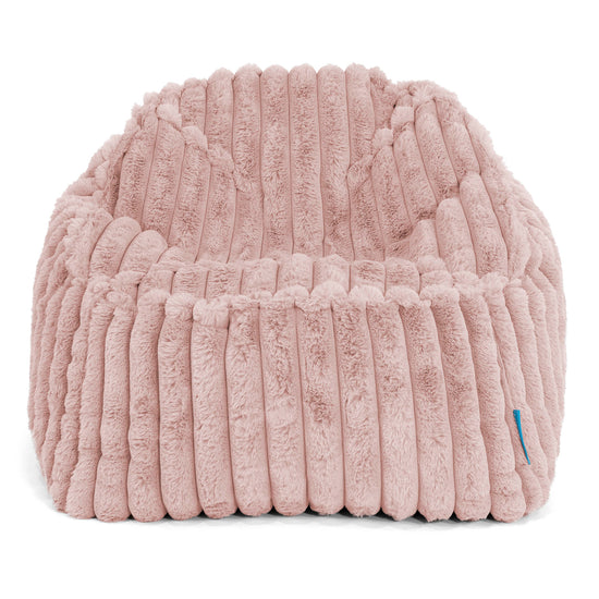 Poltrona Pouf Sacco Sloucher per Bambini 2 a 6 anni - Velluto Felpato Ultra Morbido Rosa Antico2