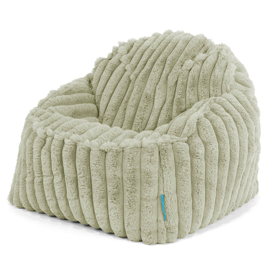 Poltrona Pouf Sacco Sloucher per Bambini 2 a 6 anni - Velluto Felpato Ultra Morbido Verde Salvia1