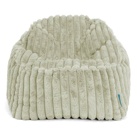 Poltrona Pouf Sacco Sloucher per Bambini 2 a 6 anni - Velluto Felpato Ultra Morbido Verde Salvia2