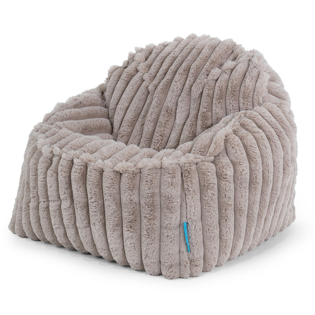 Poltrona Pouf Sacco Sloucher per Bambini 2 a 6 anni - Velluto Felpato Ultra Morbido Visone1