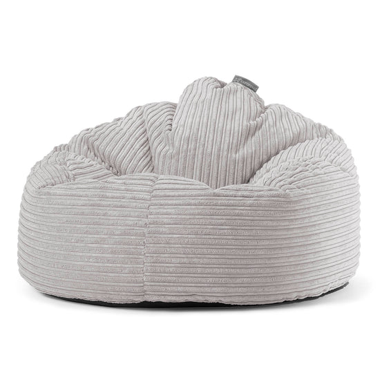 Poltrona Sacco 'Archi', Pouf - Velluto a Coste Grigio Argento 01