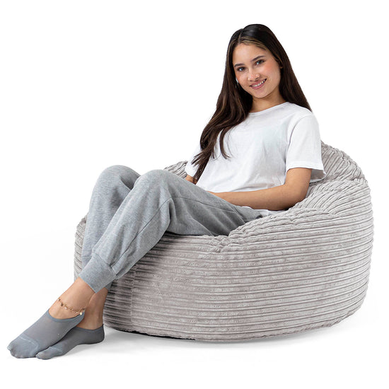 Poltrona Sacco 'Archi', Pouf - Velluto a Coste Grigio Argento 02