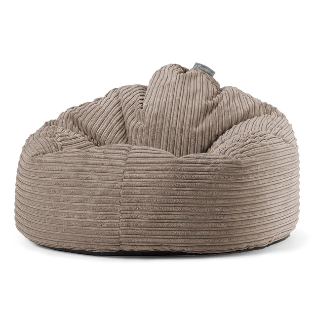 Poltrona Sacco 'Archi', Pouf - Velluto a Coste Grigio Tortora 01