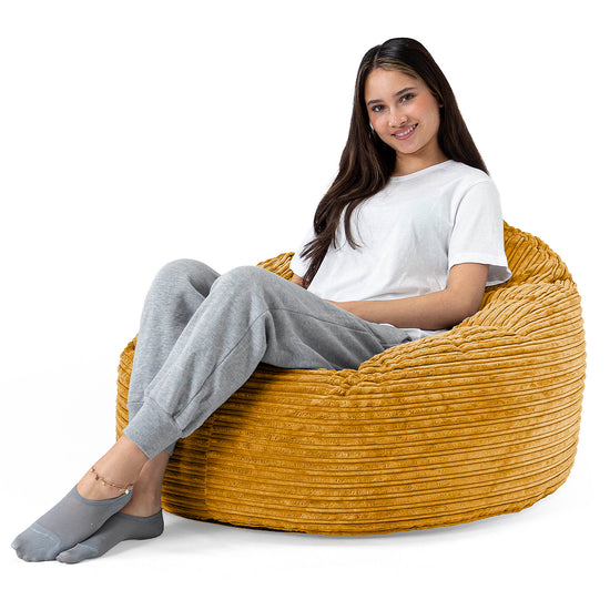 Poltrona Sacco 'Archi', Pouf - Velluto a Coste Miele Dorato 02
