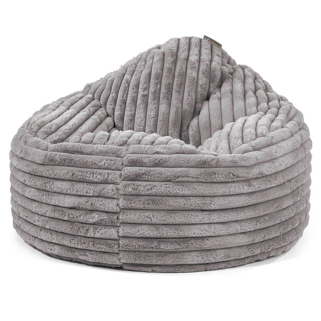 Poltrona Sacco 'Archi', Pouf - Velluto Felpato Ultra Morbido Grigio 01