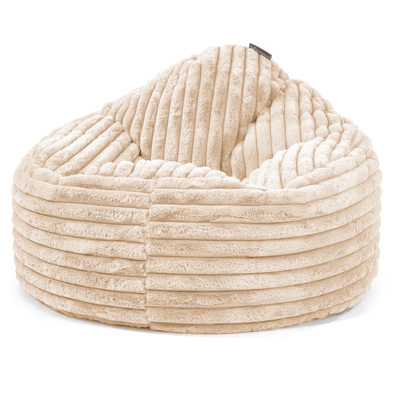 Poltrona Sacco 'Archi', Pouf - Velluto Felpato Ultra Morbido Panna 01