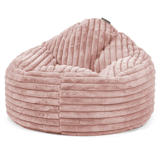 Poltrona Sacco 'Archi', Pouf - Velluto Felpato Ultra Morbido Rosa Antico 01