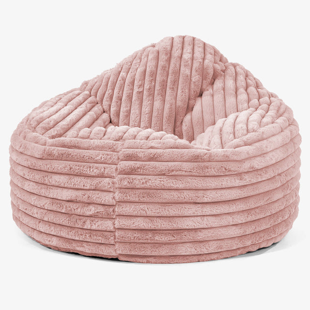 Poltrona Sacco 'Archi', Pouf - Velluto Felpato Ultra Morbido Rosa Antico 01