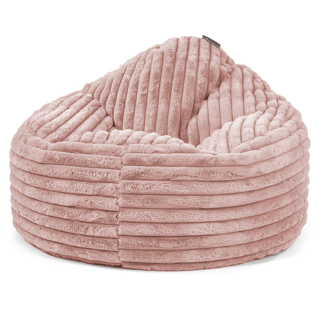 Poltrona Sacco 'Archi', Pouf - Velluto Felpato Ultra Morbido Rosa Antico 01