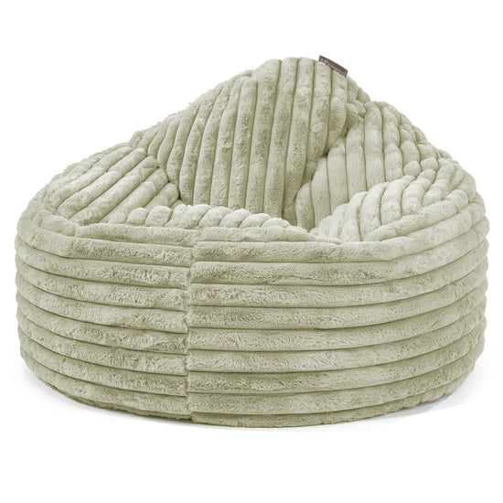 Poltrona Sacco 'Archi', Pouf - Velluto Felpato Ultra Morbido Verde Salvia 01