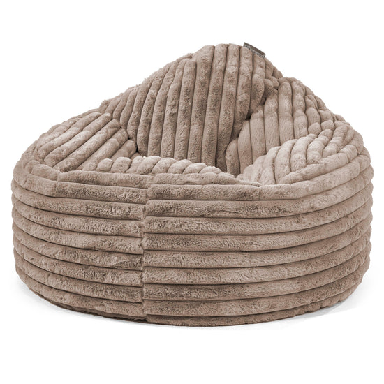 Poltrona Sacco 'Archi', Pouf - Velluto Felpato Ultra Morbido Visone 01