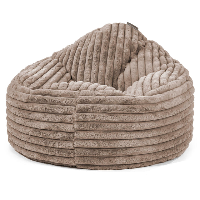 Poltrona Sacco 'Archi', Pouf - Velluto Felpato Ultra Morbido Visone 01