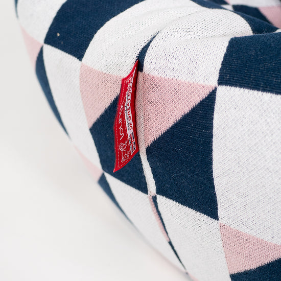Poltrona Sacco 'Classico' - Lavorato a Maglia Geometrico Blu 03