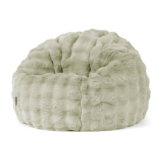 Poltrona Sacco 'Classico' - Pelliccia Sintetica a Bolle Verde Salvia 01