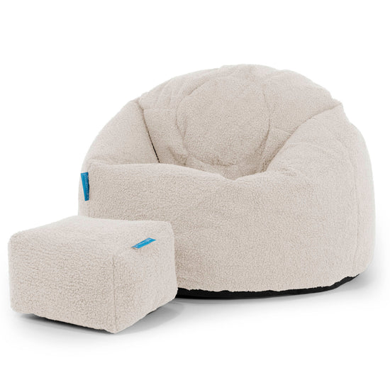 Poltrona Sacco 'Classico' per Bambini 1-5 anni - Bouclé Avorio 02