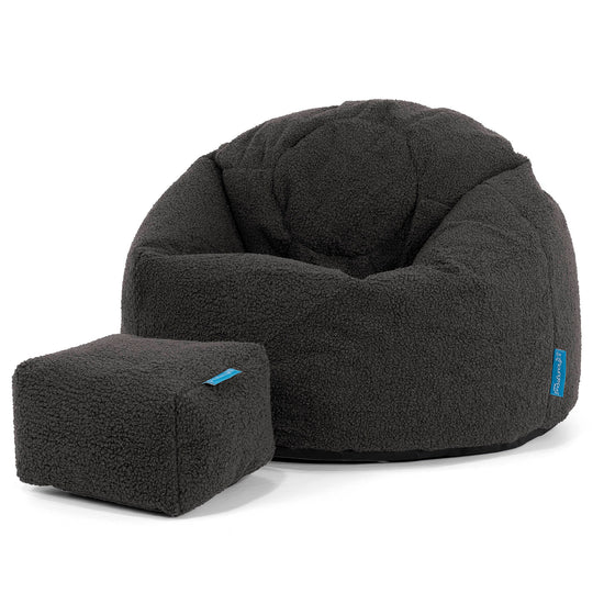 Poltrona Sacco 'Classico' per Bambini 1-5 anni - Bouclé Grafite 02