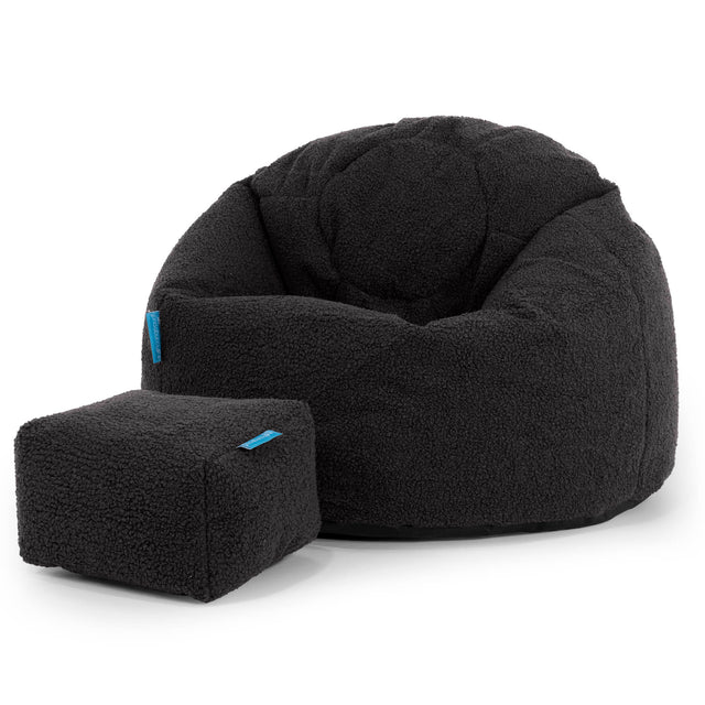 Poltrona Sacco 'Classico' per Bambini 1-5 anni - Bouclé Grafite 02
