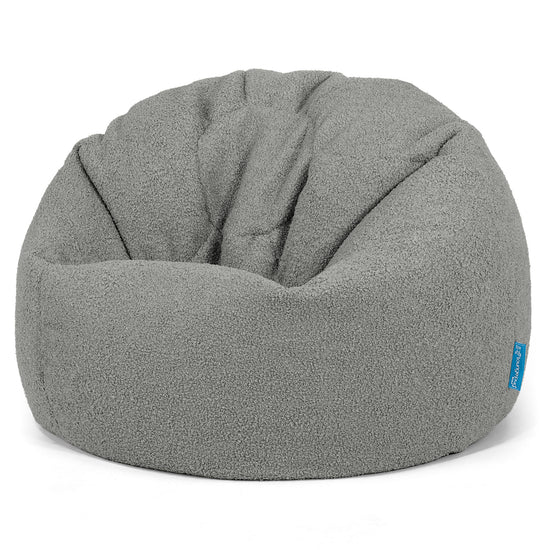 Poltrona Sacco 'Classico' per Bambini 1-5 anni - Bouclé Grigio 01