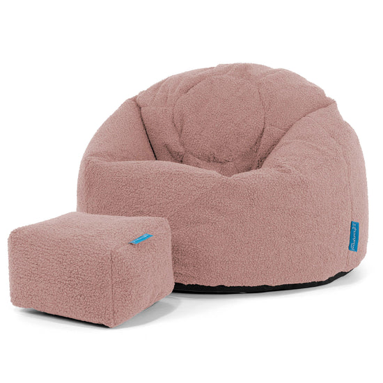 Poltrona Sacco 'Classico' per Bambini 1-5 anni - Bouclé Rosa 02