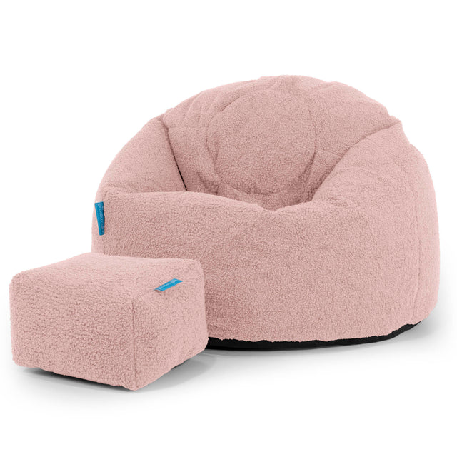Poltrona Sacco 'Classico' per Bambini 1-5 anni - Bouclé Rosa 02