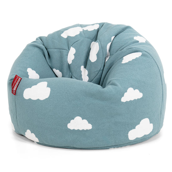 Poltrona Sacco 'Classico' per Bambini 1-5 anni - Lavorato a Maglia Nuvola Blu 01