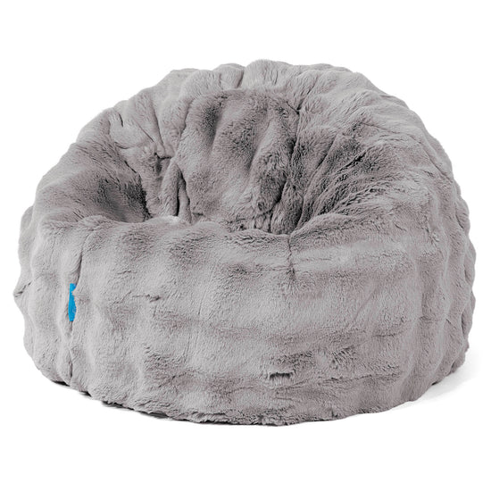 Poltrona Sacco 'Classico' per Bambini 1-5 anni - Pelliccia Sintetica a Bolle Grigio 01
