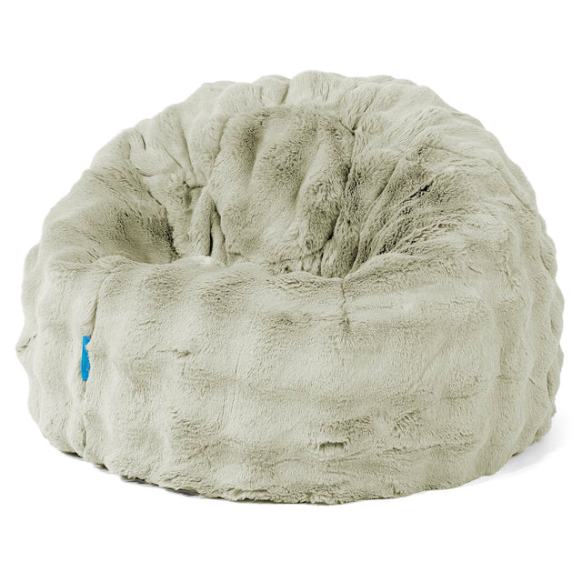 Poltrona Sacco 'Classico' per Bambini 1-5 anni - Pelliccia Sintetica a Bolle Verde Salvia 01