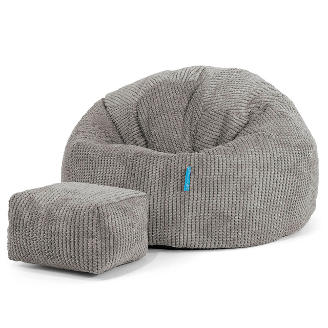 Poltrona Sacco 'Classico' per Bambini 1-5 anni - Pompon Carbone Grigio 02