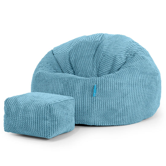 Poltrona Sacco 'Classico' per Bambini 1-5 anni - Pompon Egeo Blu 02