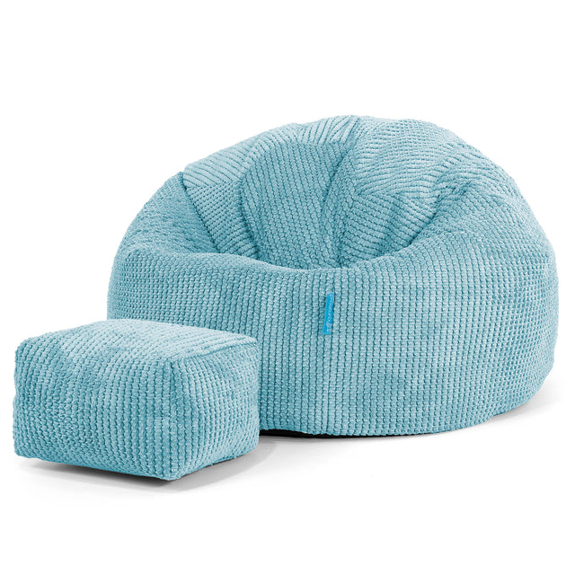 Poltrona Sacco 'Classico' per Bambini 1-5 anni - Pompon Egeo Blu 02