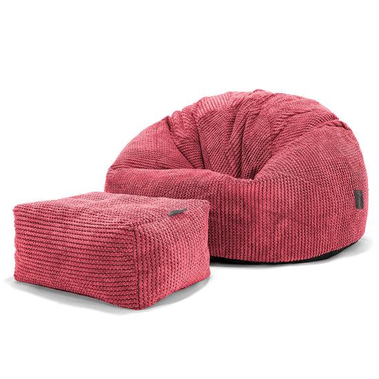Poltrona Sacco 'Classico' - Pompon Rosso pastello 02
