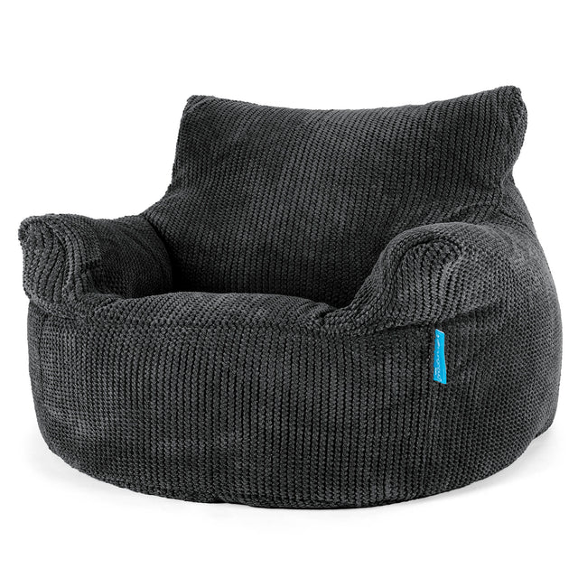 Poltrona Sacco Per Bambini 3-8 anni - Pompon Nero 01