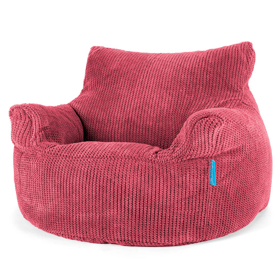 Poltrona Sacco Per Bambini 3-8 anni - Pompon Rosso pastello 01