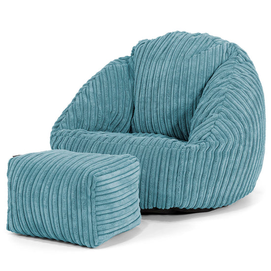 Poltrona a Sacco per Bambini Bubble 1-3 anni - Velluto a Coste Egeo Blu 02
