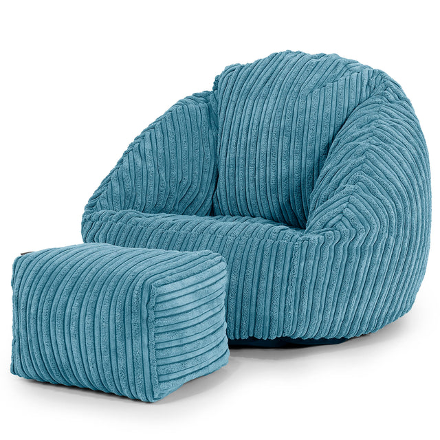 Poltrona a Sacco per Bambini Bubble 1-3 anni - Velluto a Coste Egeo Blu 02