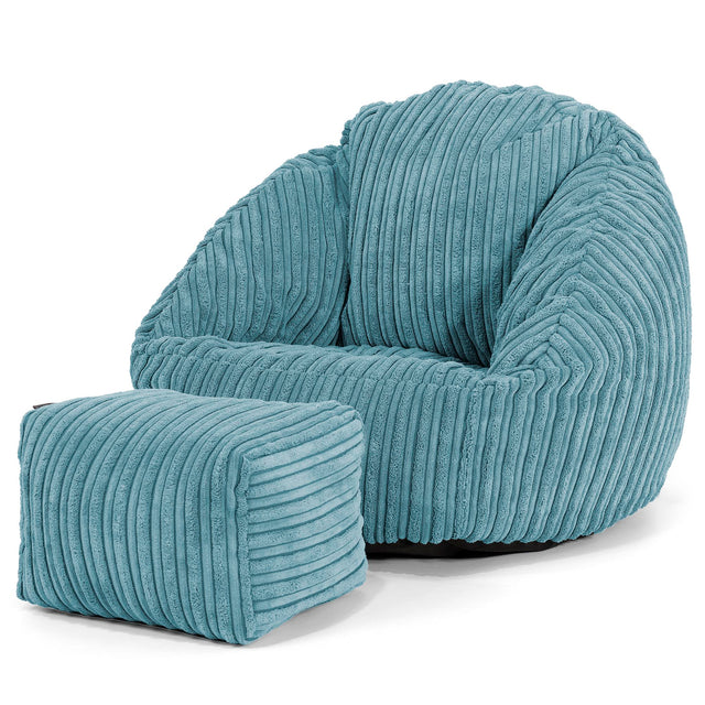 Poltrona a Sacco per Bambini Bubble 1-3 anni - Velluto a Coste Egeo Blu 02