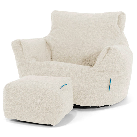 Poltrona Sacco Per Bambini Piccolo 1-3 anni - Bouclé Avorio 02