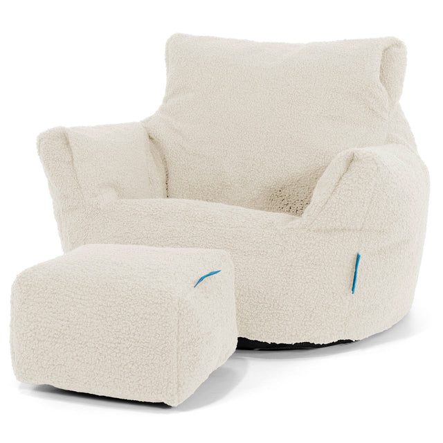 Poltrona Sacco Per Bambini Piccolo 1-3 anni - Bouclé Avorio 02