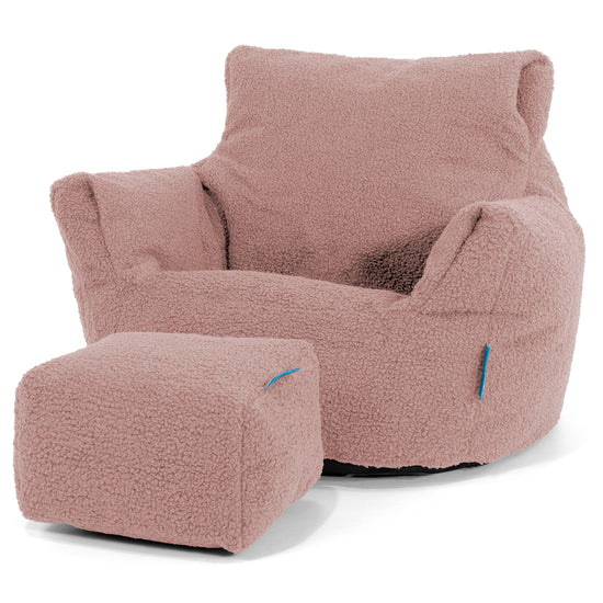 Poltrona Sacco Per Bambini Piccolo 1-3 anni - Bouclé Rosa 02
