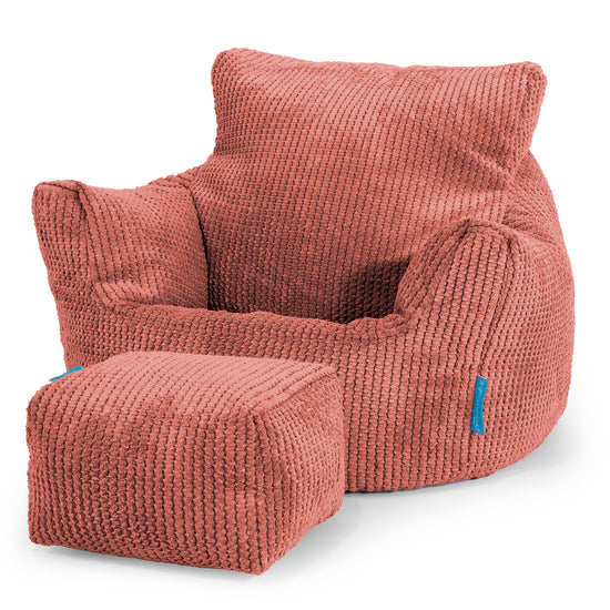 Poltrona Sacco Per Bambini Piccolo 1-3 anni - Pompon Arancione Zucca 02