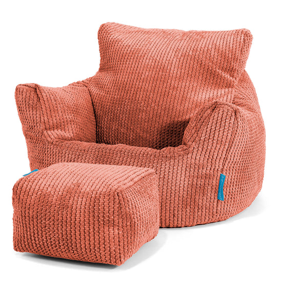 Poltrona Sacco Per Bambini Piccolo 1-3 anni - Pompon Arancione Zucca 02